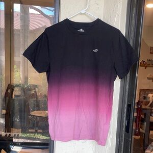 Hollister Black to Pink Ombre Crewneck Tee